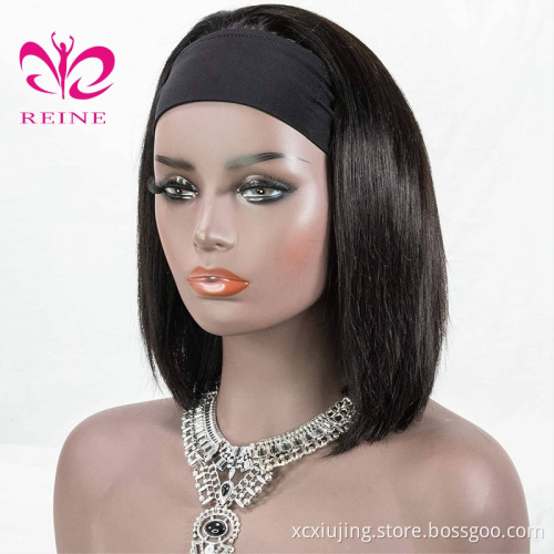 Wholesales headband bob wigs human hair,non slip human hair wig headband  silicone, headband wig